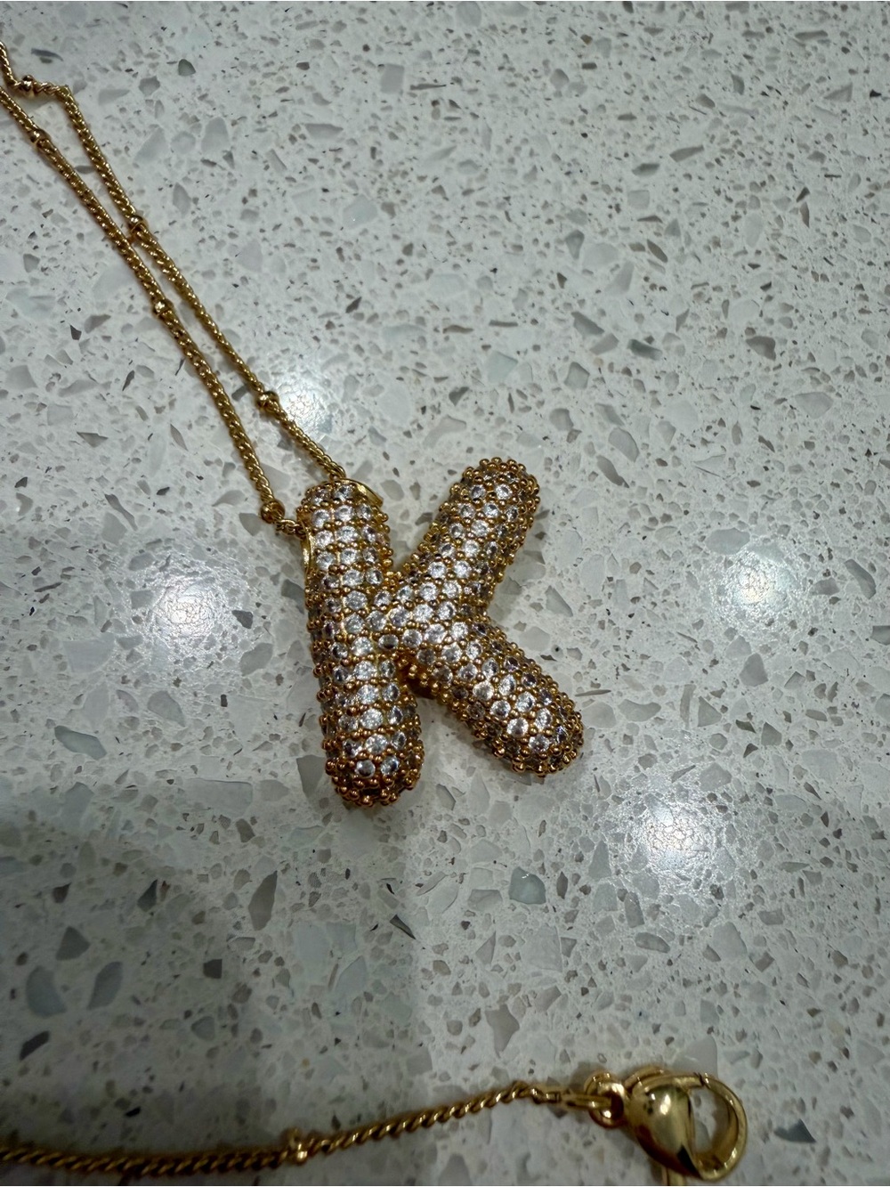 'K' Pendant Necklace